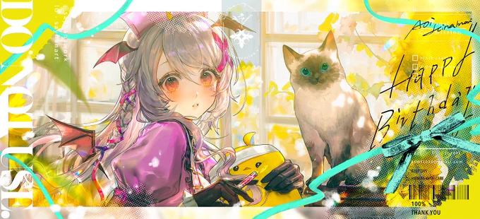 『患燃依心-Aoi Hinamori五週年生日燈箱應援企劃』 主視覺公開不是很會畫動物但mobi真的好可愛喔! 大家可以到現場跟燈箱一起留下紀念, \這邊也獻上有浮水印的差分版桌布一起祝福/