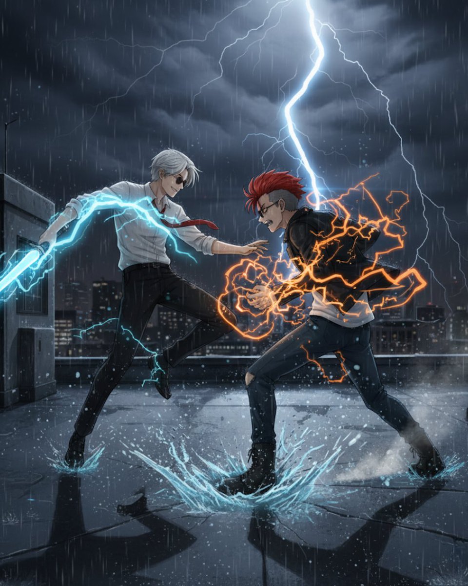 lShiroe000l's tweet image. Two warriors. One rooftop. Elemental chaos. This isn’t just digital art it’s a whole anime arc trapped in a JPEG.
@Kyzzen_io @OhMeOhMy_Sol
#NFTFanArt #AnimeNFT #Web3Vibes #DigitalCollectibles #MagicEden