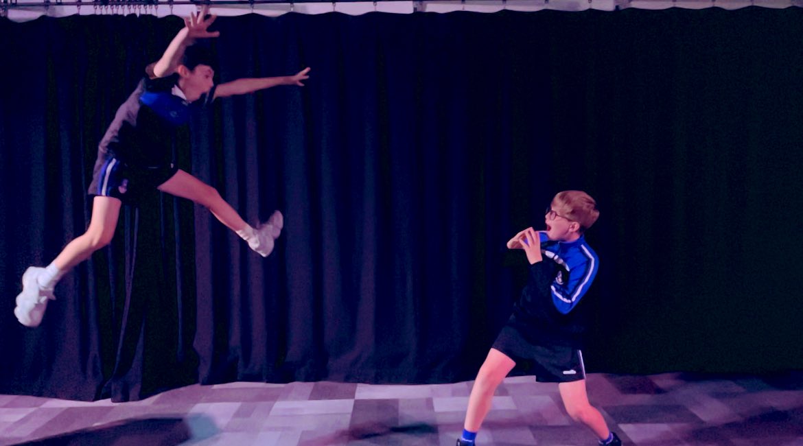 Year 8 Drama students are jumping into Friday! #MimeandMovement #StockCharacters #VillainsandHeroes 🎭