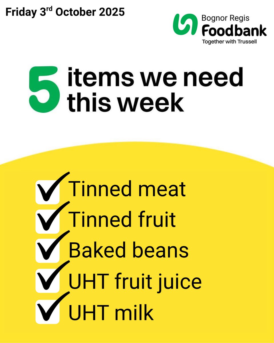 Download the fantastic, FREE "Bank The Food" app to be notified of items that we need when you are near a donation point. bankthefood.org
#foodbank #donate #bognorregis #bankthefood