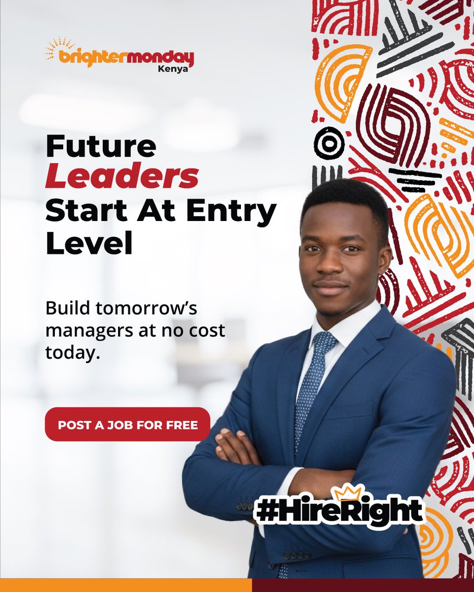 Listen up SMEs, we want you to get the right people 

Are you hiring on a budget? 

Post entry-level jobs for free and meet candidates fast. 

Start here:
brightermonday.co.ke/employer/free-…

<a href="/BrighterMonKE/">BrighterMonday Ke</a>