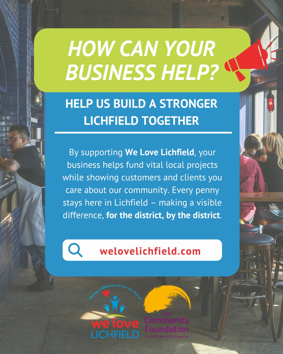 💼 Local businesses – want to make a REAL difference?

✅ Donate
✅ Fundraise
✅ Choose us as Charity of the Year

#WeLoveLichfield #SupportLocal #CSR #LichfieldBusiness #CommunityMatters
