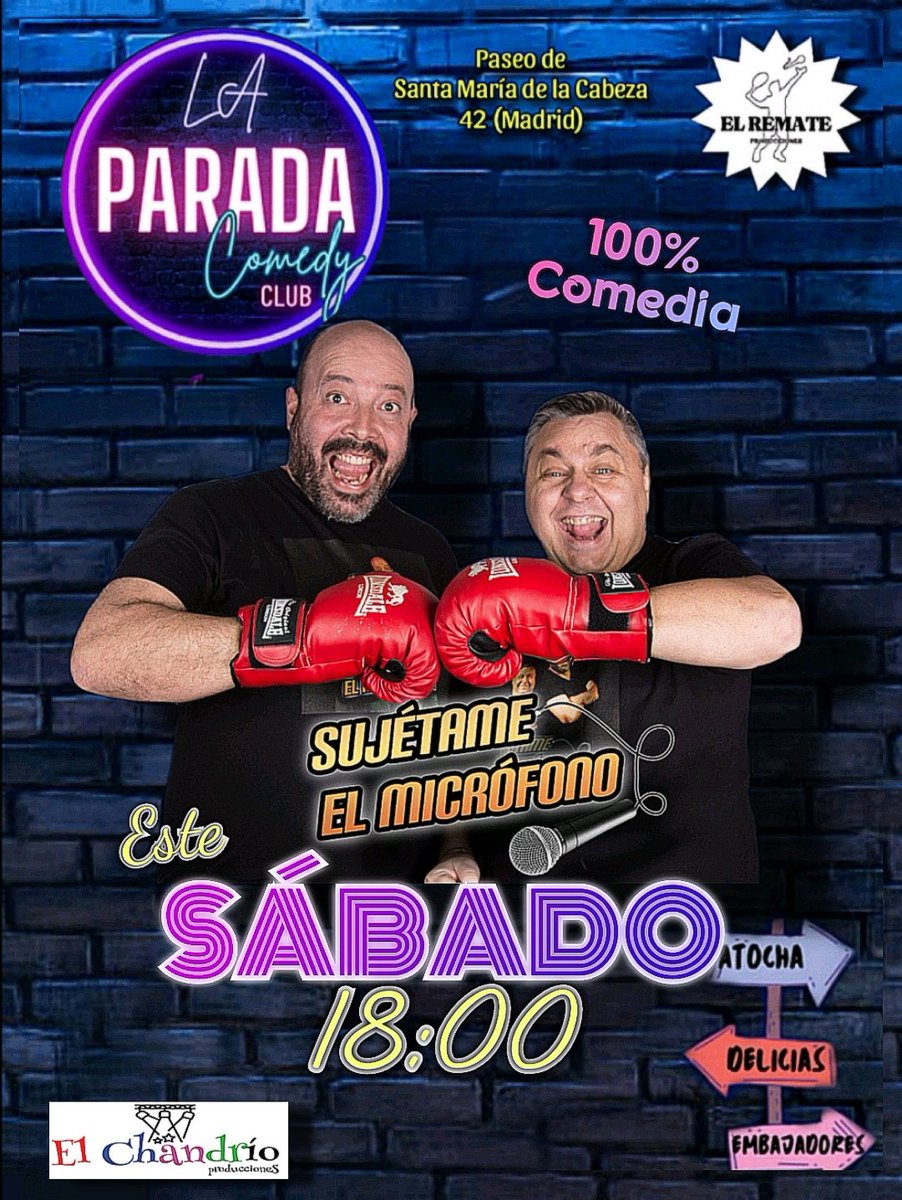 🎤Este sábado 4 de Octubre a las 18:00 os esperamos en nuestro querida Parada_42 🤩🙌🏻 Venid a vernos para pasar un ratito divertido con nuestro show #sujetameelmicrofono 👉🏻😎😎 👈🏻 y de la mano del #elremateproducciones y #elchandrioproducciones
#risas #planazo #humor #duocomico