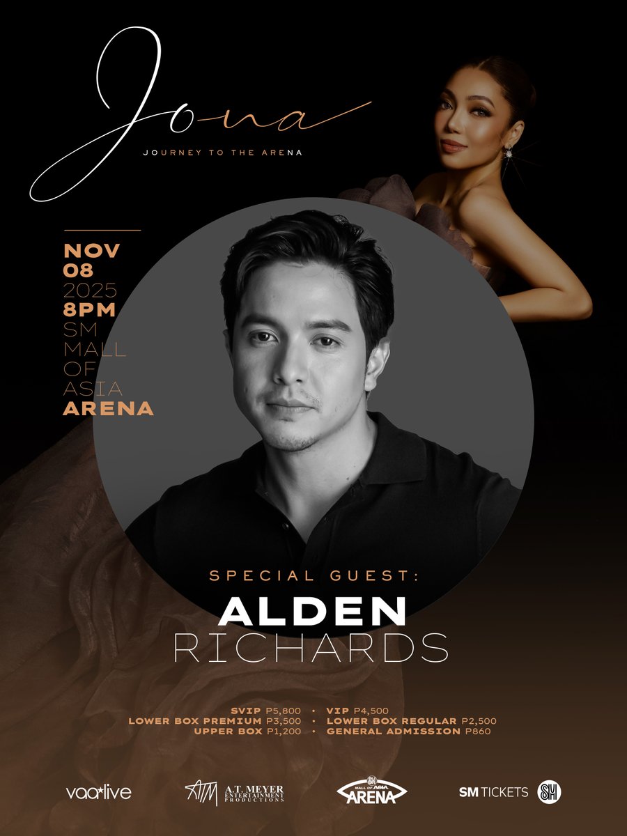 From one icon to another! Alden Richards is set to celebrate with Jona at her 20th Anniversary Concert this November 8, 2025 at the SM Mall of Asia Arena! 🎤💖