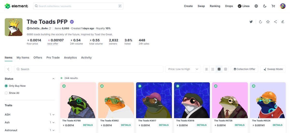 Toads_Society's tweet photo. 6666 Toads are building the society of the future.

Want to join the free on-chain lottery worth $1000? 💸
Join our public Telegram group 👉 https://t.co/r4kjhzr2Pv

Change your PFP 🐸 | We’re about to pick the 70 winners who joined the challenge with Toads’s Partners 
____________________________________

🎉 Last 5 lucky winners!
 ✍️Drop your address
✅ RT & follow @Toads_Society