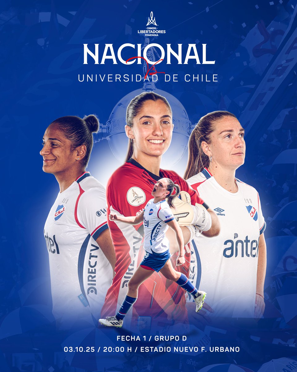 CNdeFfemenino's tweet photo. 𝐇𝐎𝐘 𝐉𝐔𝐄𝐆𝐀 𝐍𝐀𝐂𝐈𝐎𝐍𝐀𝐋 🔵⚪️🔴

Fᥱᥴhᥲ 1️⃣ | @LibertadoresFEM 

🕗 20h
🏟️ Estadio Morón
🆚 U. De Chile
🎟️ $10000 Arg. ADNpass https://t.co/lWLa9qZkLW
📺 @DSportsUY 

¡Vamos Decanas! 💪🏼 https://t.co/vBW79QREW5
