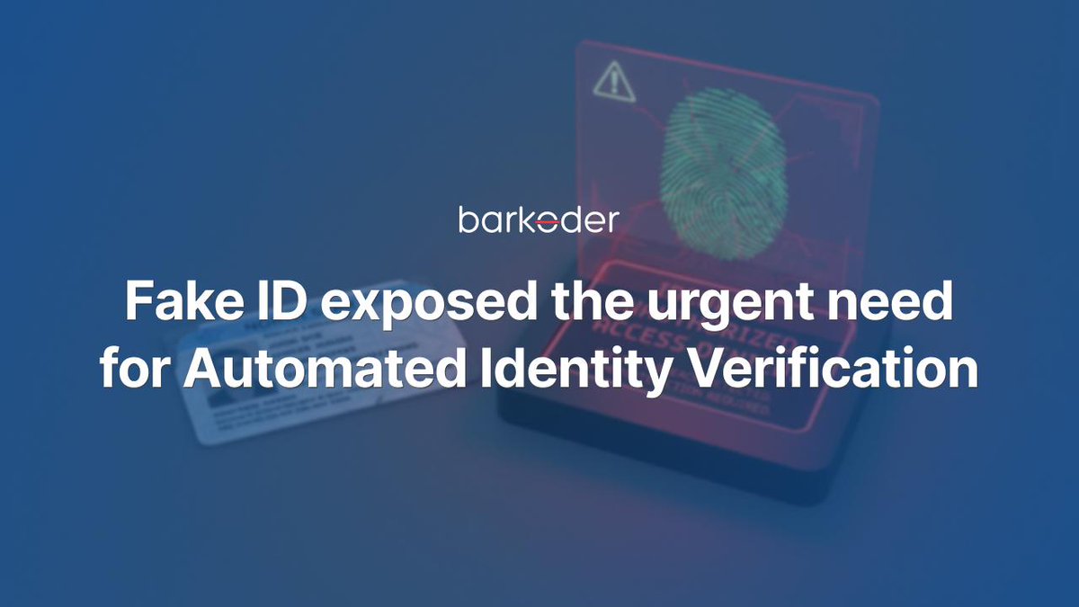 TheBarkoder's tweet image. A $10 fake ID just exposed a huge risk: manual ID checks are failing. 😳
AI-generated passports and driver’s licenses are making fraud cheap. Here’s why automated identity verification is now essential:
barkoder.com/blog/how-a-fak…
#KYC #FraudPrevention #DigitalTrust