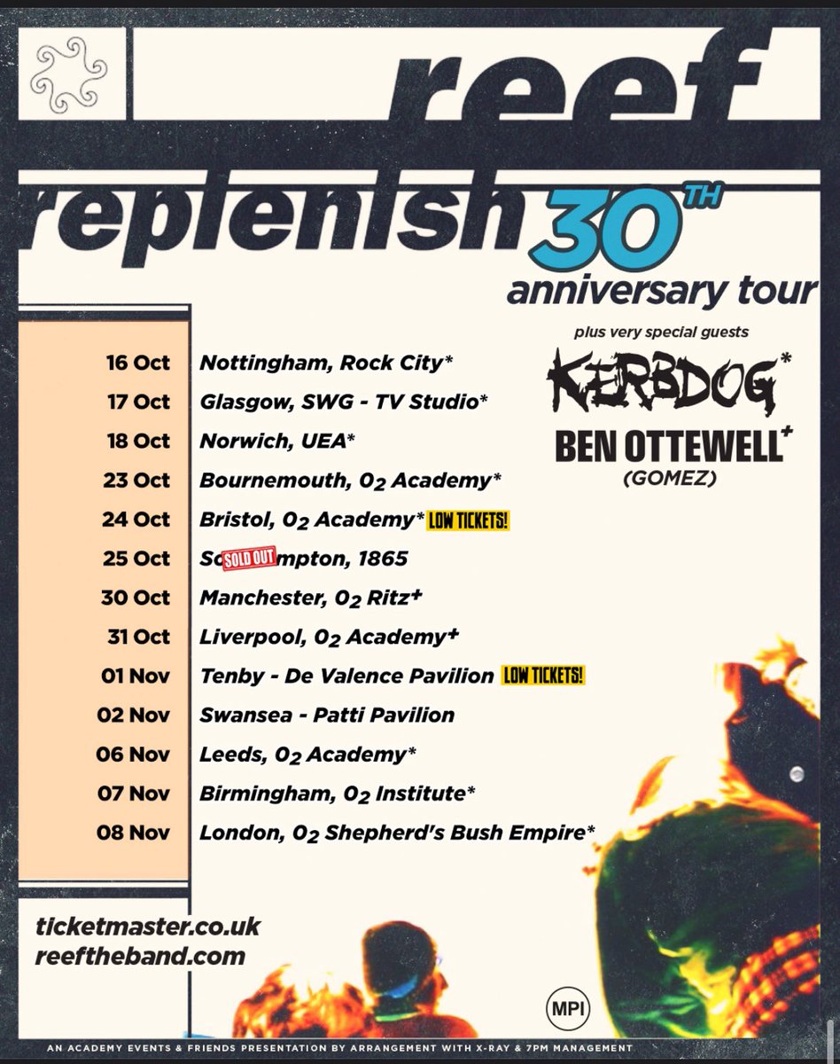 Two week till the replenish tour starts.