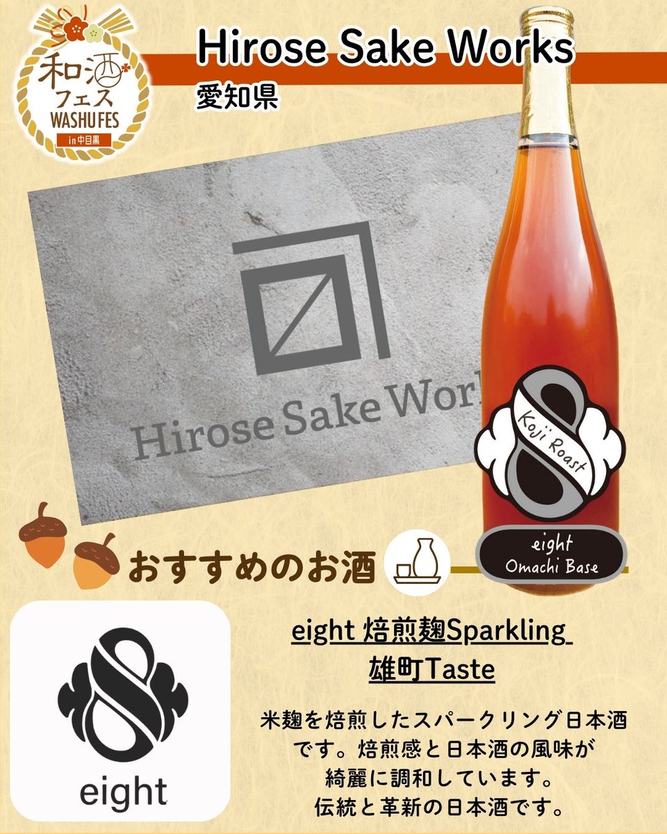sakefes's tweet photo. 「第29回和酒フェスin中目黒」出展蔵紹介！
本日はこちらの４蔵をご紹介いたします！

１．花の舞酒造　「花の舞」
静岡県浜松市
@hananomaisyuzo2

２．富士正酒造「富士正」
静岡県富士宮市
@FujimasaSake

３．中埜酒造　「國盛」
愛知県半田市
@Kuni_Zakari

４．Hirose Sake Works「eight」
愛知県碧南市
@Yohei_Hirose

▼詳細はこちらから！
https://t.co/ohEIc0hyPy 　

#和酒フェス #和酒フェス中目黒 #日本酒  #花の舞酒造 #花の舞 #富士正酒造 #富士正 #中埜酒造 #國盛 #HiroseSakeWorks #eight
