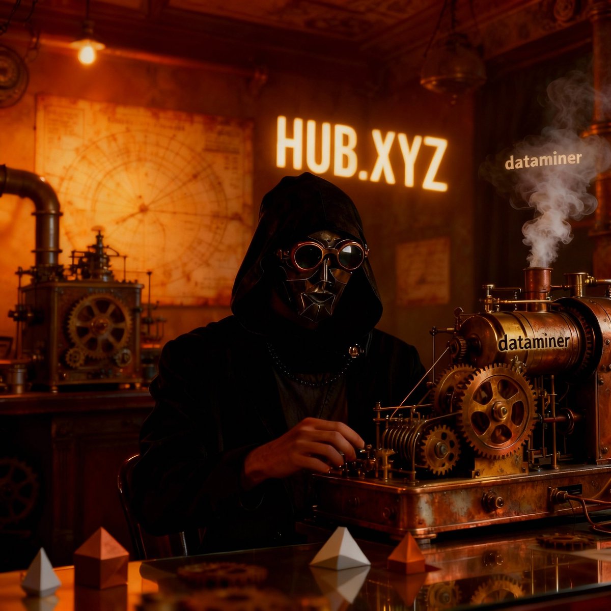 ROWDY788431's tweet photo. Day 15:-The engine is warming up
....
"The gears are turning. The smoke is rising. Dataminer launches soon on https://t.co/iImO2uF4zK — where data meets destiny in the shadows of innovation.@hubxyz
Who’s behind the mask? Only time - and the blockchain - will tell."
#dataminer https://t.co/oyR0Eq3j2w