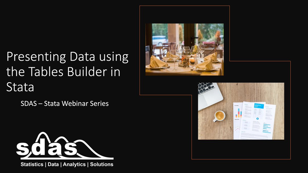 SDAS_ANZ's tweet image. Join SDAS for our free webinar Presenting Data using the Tables Builder in Stata on 15 October at 3:00 pm AEDT. Learn how to build publication-ready tables. Register at surveydesign.com.au/webinars.html