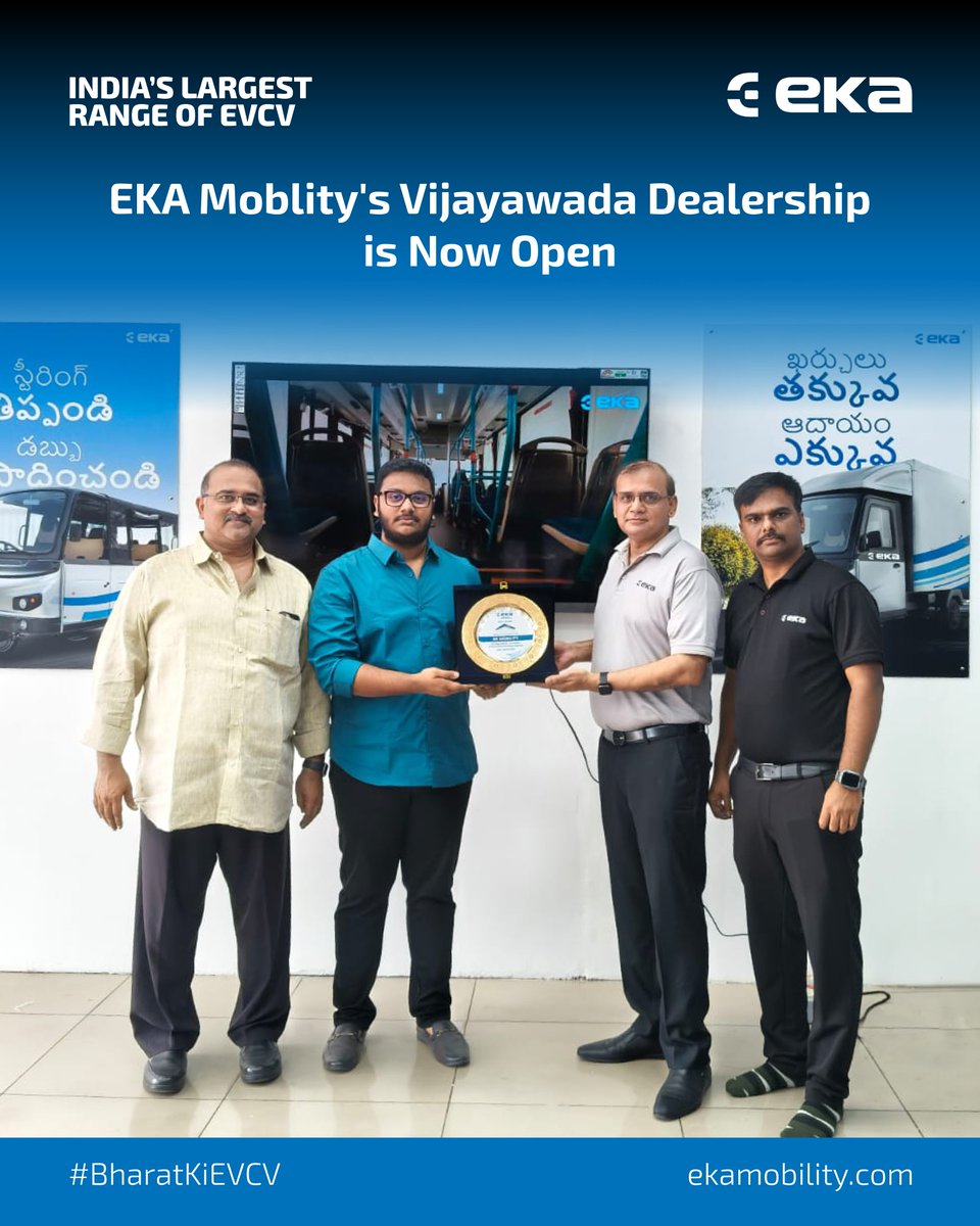 ekamobility's tweet image. EKA Mobility Inaugurates All-Range Electric Vehicle Dealership in Vijayawada in Partnership with RR Mobility
📍: Ground Floor at 48-10-21/2B beside State Bank of India on NTR Health University Service Road, Gunadala, Vijayawada
📞 Enquiries: RR Mobility –  94912 37099