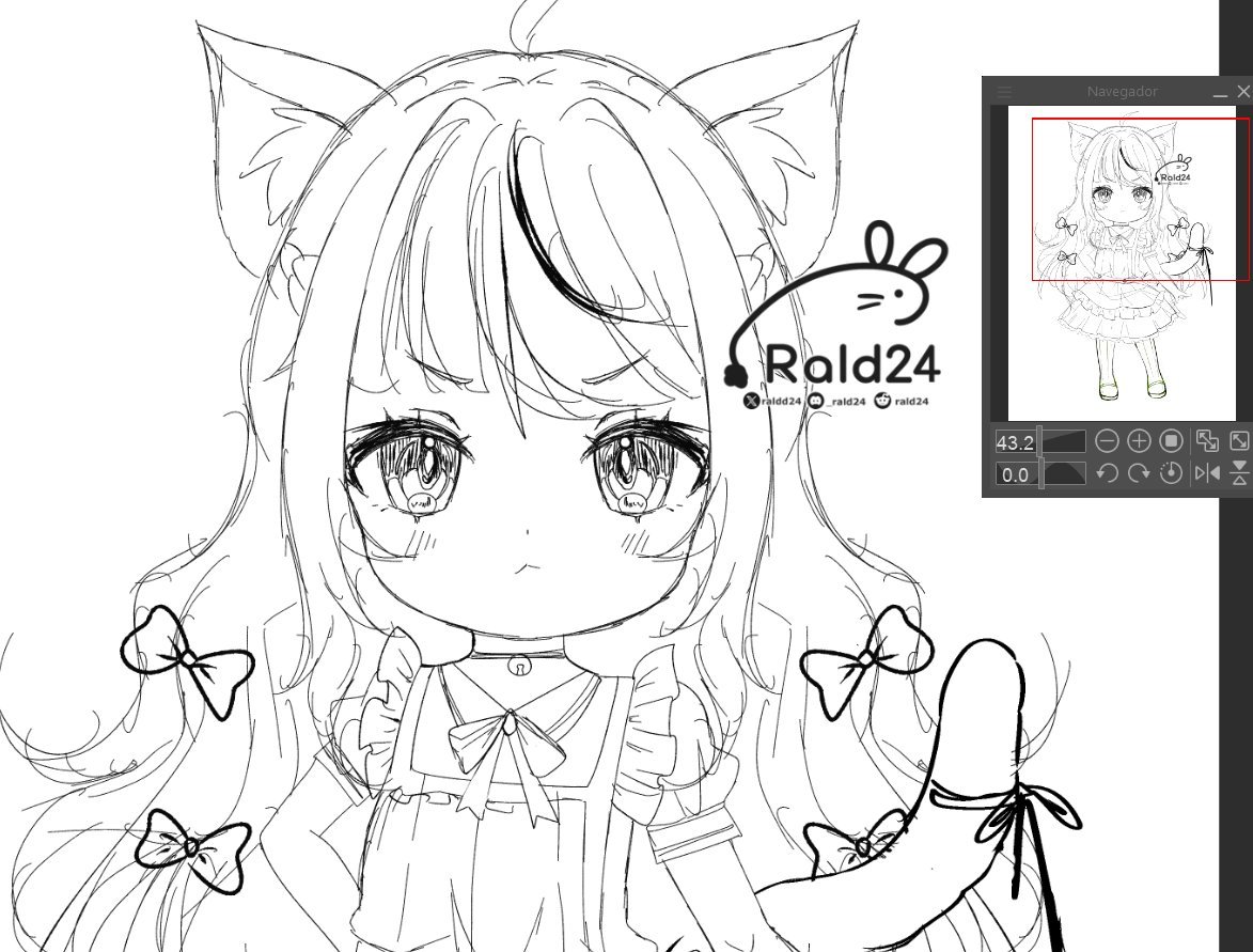Working on a chibi #nekogirl !!! 🐱