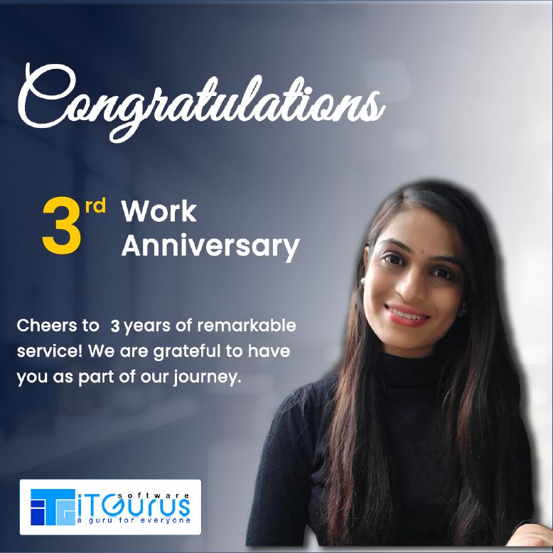 itgurussoftware's tweet image. Wishing you continued success and fulfillment on your work anniversary!
Happy work anniversary to @ Ashvini Dhangar from Team iT Gurus Software!
#career #TranscendentalITServices #GurusOfIT #iTGurussoftware #employeespotlight #employeeappreciation #workanniversarycelebration