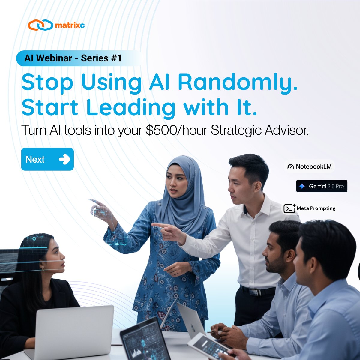 matrixconnexion's tweet image. If you’re tired of random AI experiments and ready to lead with discipline, this is for you.

📅 Date: 15 October 2025 | 🕙 Time: 10:00 AM
👉 Register now: forms.gle/RXUMVbU2LhibmD…
 📲 Or WhatsApp us directly: wa.me/60124278432

#matrixc #AILeadership #AIExecution