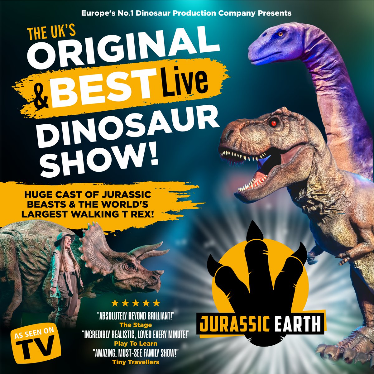 𝗧𝗵𝗲 𝗢𝗿𝗶𝗴𝗶𝗻𝗮𝗹 &amp; 𝗕𝗘𝗦𝗧 𝗟𝗶𝘃𝗲 𝗗𝗶𝗻𝗼𝘀𝗮𝘂𝗿 𝗦𝗵𝗼𝘄! - 𝗧𝗵𝗶𝘀 𝗢𝗰𝘁𝗼𝗯𝗲𝗿 at Forum Theatre Billingham🦖
📅 Sunday 19 October | 12pm &amp; 3pm

Get ready to laugh, scream, sing and ROOOOARRR!

🎟️ BOOK NOW - forumtheatrebillingham.co.uk/show/jurassic-…