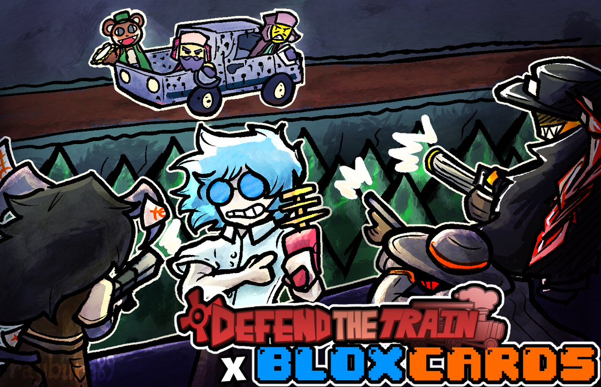 Banded Top Hat Games (@bandedtopgames) on Twitter photo UPCOMING COLLAB
Blox Cards will be coming to Defend The Train! On our side, we'll be adding in a Blox Cards themed track, a tie-in badge, and a set of cosmetics featuring characters from the game.
More details will be posted as we progress 😼
#defendthetrain #bloxcards UPCOMING COLLAB
Blox Cards will be coming to Defend The Train! On our side, we'll be adding in a Blox Cards themed track, a tie-in badge, and a set of cosmetics featuring characters from the game.
More details will be posted as we progress 😼
#defendthetrain #bloxcards