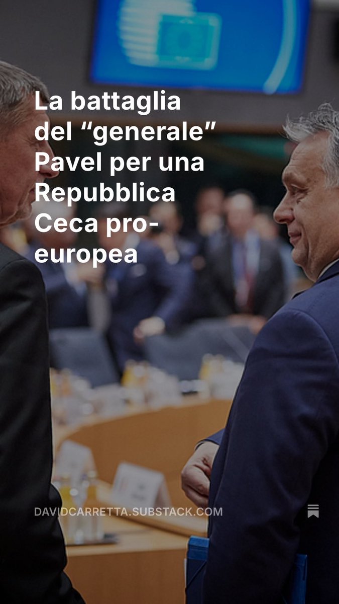 Il Mattinale Europeo è online. 

L’analisi del giorno firmata <a href="/CSpillmann/">Christian Spillmann</a>: « La battaglia del “generale” Pavel per una Repubblica Ceca pro-europea »

Nelle brevi: divisioni sui droni, i prestiti, l’allargamento 👇

davidcarretta.substack.com/p/la-battaglia…