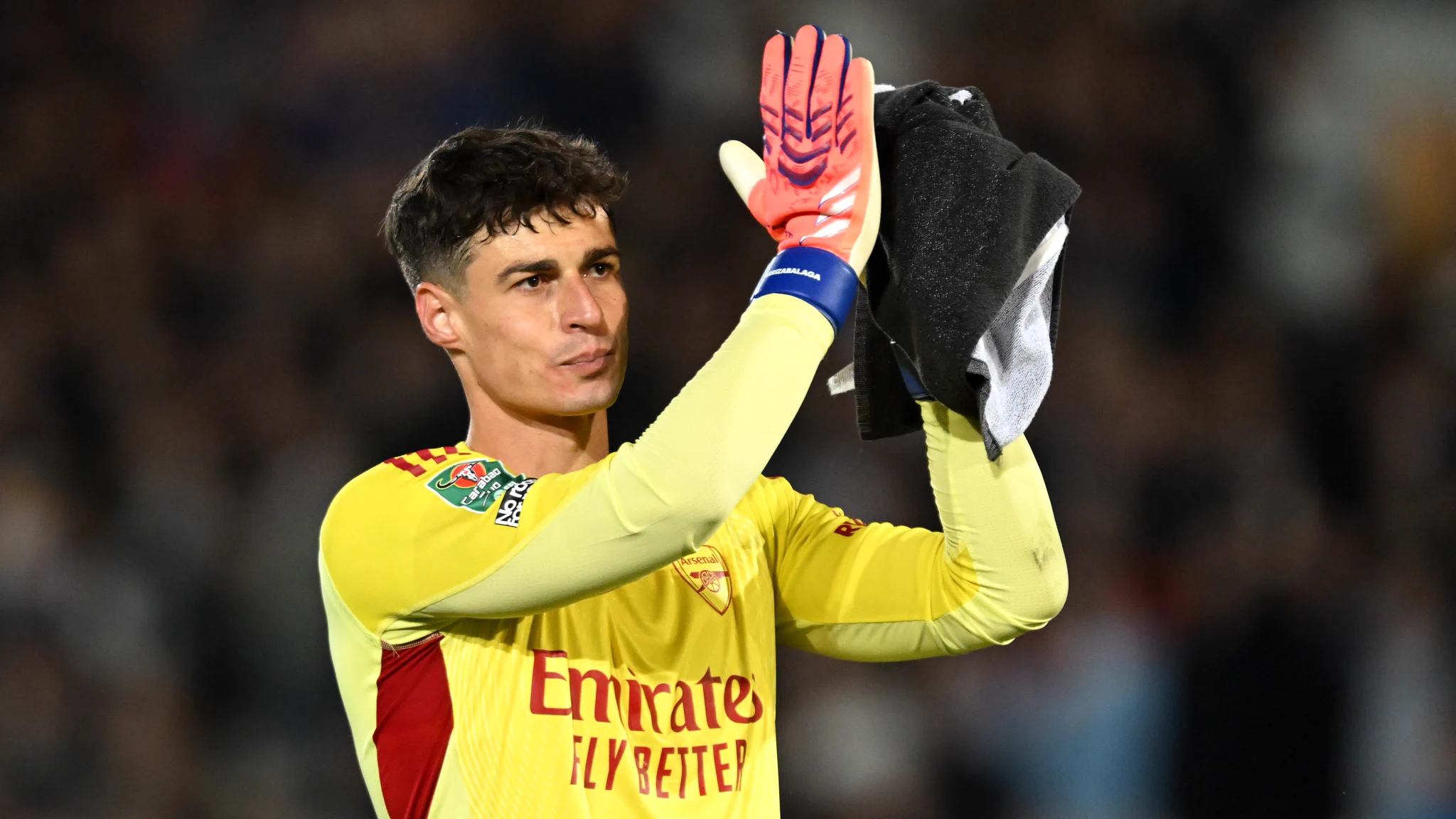 Kepa Arrizabalaga in action against Port Vale.