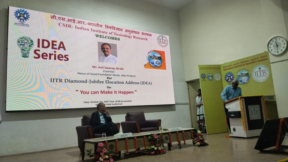 CSIR_IITR's tweet image. The session is presided over by Dr. Bhaskar Narayan, Director,  CSIR-IITR, who reiterates the institute’s vision of advancing science  with societal impact. #PMOIndia
#CSIR
#DrJitendraSingh