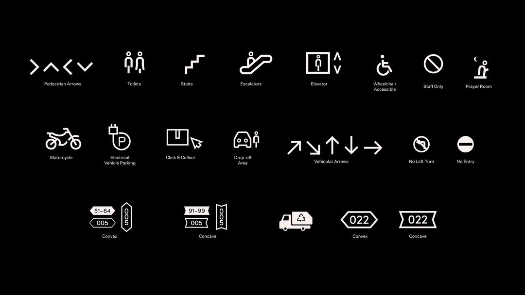 POR Studio developed the graphic identity and wayfinding for Beyout Plus — clear, modern signage for our shopping center, currently on construction, designed like a sunlit urban street.