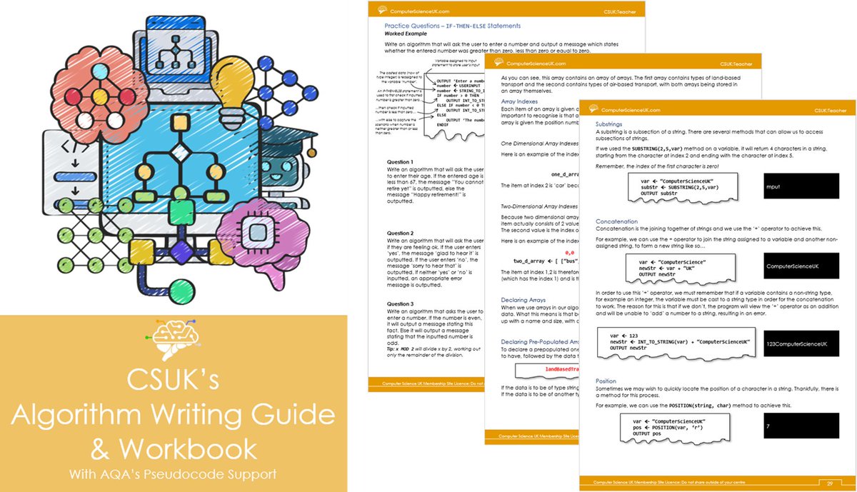 csuk_teacher's tweet image. Boost your students&apos; algorithm skills with our Algorithm Writing Guide &amp;amp; Workbook! Tailored for OCR &amp;amp; AQA, it&apos;s the perfect tool to ace those exam questions. 📚✨ #TeachCSUK
teacher.csuk.io
#GCSEComputerScience #EdTechUK #Computing