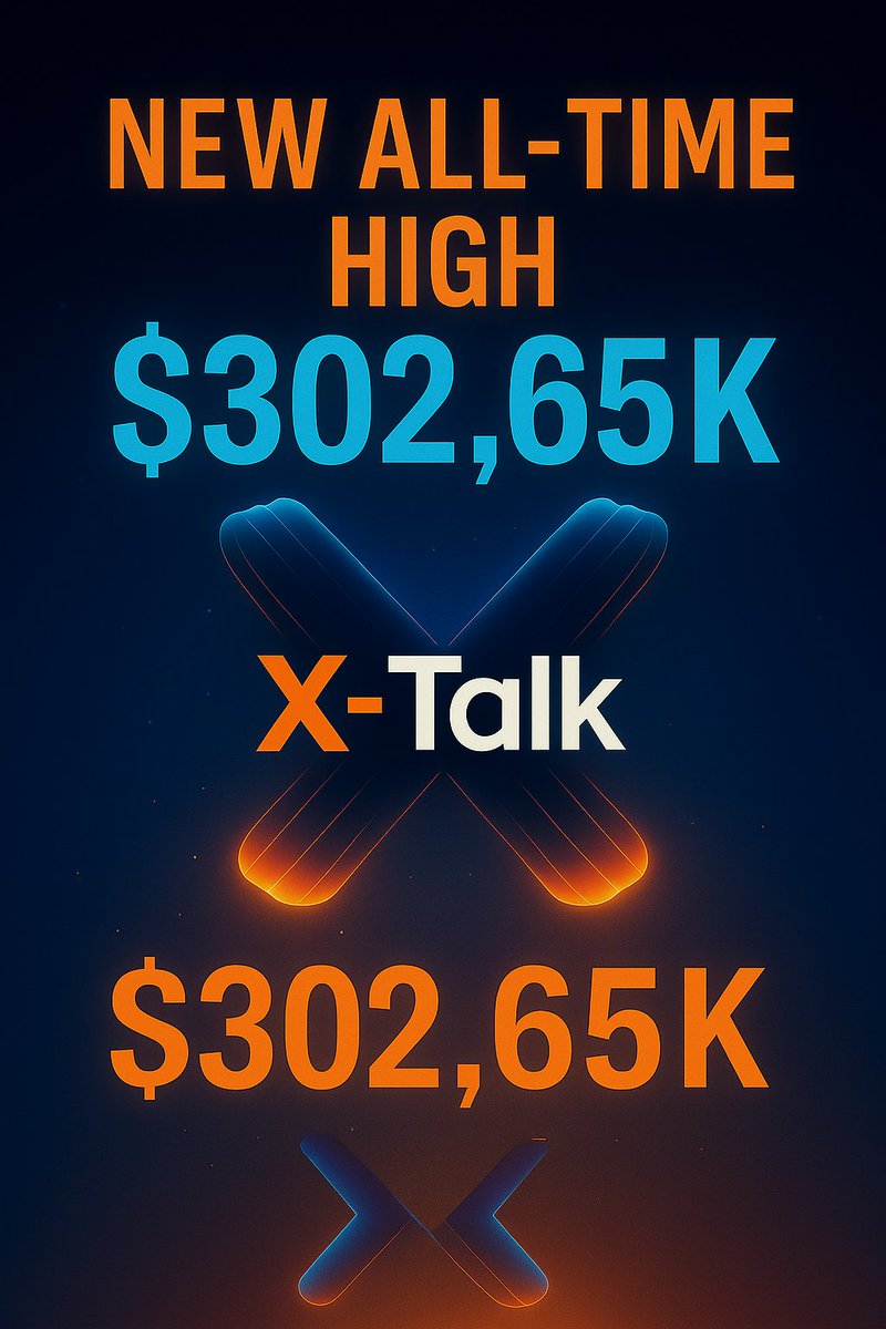 🚀 NEW ALL-TIME HIGH: $302.65K MC
That's +302,650% since launch! 🔥

This one hit different…
When <a href="/TheKevCoutinho/">KevinCoutinho.L1X</a>, founder of <a href="/LayerOneX/">LayerOneX</a>, said he was 100% behind the $XTALK community and buying more - he meant it. And he did. 💥

📌 This is why X-Talk Weekly matters.
The alpha’s