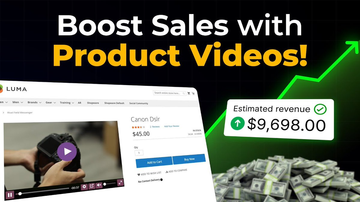 webkul's tweet image. 🎥 Elevate shopping with Product Video for Magento 2!
✔️ Add multiple videos on product pages
✔️ Custom video player
✔️ Works with all product types
👉 youtu.be/MwisIJfMYRs?si…
#Magento2 #Ecommerce #ProductVideo #AdobeCommerce