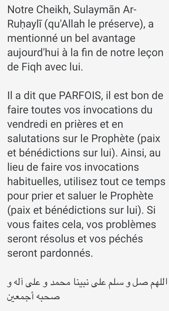 sp_4cs's tweet photo. N oubliez pas les sûnan du vendredi , comme par exemple prier abondamment sur le Prophète صلى الله عليه وسلم
 
Petite Faïda https://t.co/DQzXJIzZiA