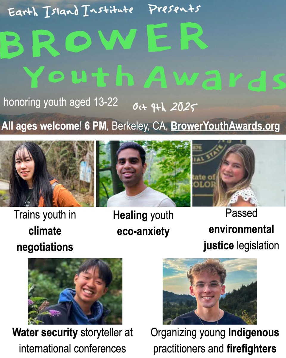 Step into your “save the planet” era!

Come meet youth aged 13 to 22 who’ll inspire you to protect our health and environment.

FREE, Thursday, 10/9, 6P, Berkeley, CA

BrowerYouthAwards.org