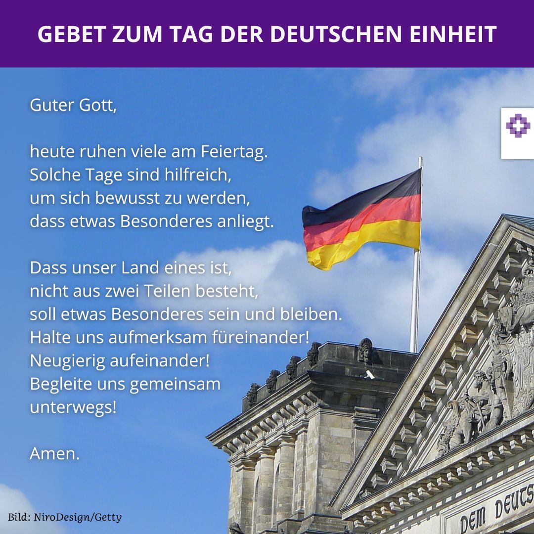 #Danke, dass wir in EINEM freien Land leben dürfen. Nicht alle Fragen, die aus der früheren Trennung resultieren, sind geklärt - aber wir sind dankbar für die Wiedervereinigung! 🙏

#Wiedervereinigung #Deutschland #3Oktober