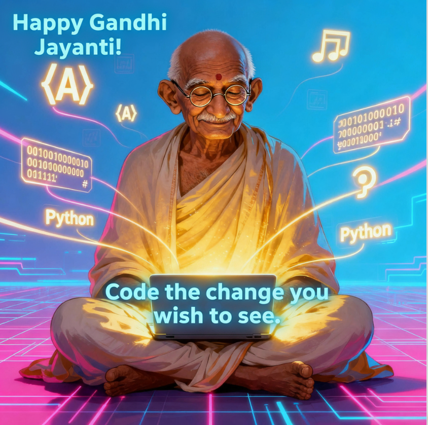 TheLaymanCoder's tweet image. ☝️ Just like Bapu’s little steps changed the world, every git init starts a revolution. Start small, code big!
#GandhiJayanti #BapuWisdom #CodeRevolution🔥