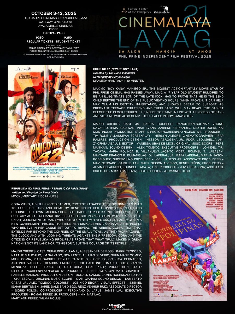 HelloLakwatsera's tweet photo. #CCPCinemalaya2025
#CCPCinemalayaBenteUno
#LayagSaAlonHanginAtUnos
#CinemalayaXXI
#Cinemalaya 
#Cinemalaya2025
#ChildNo82
#Republikangpipolipinas
#KaiMontinola #JMIbarra https://t.co/WVzl9659jB