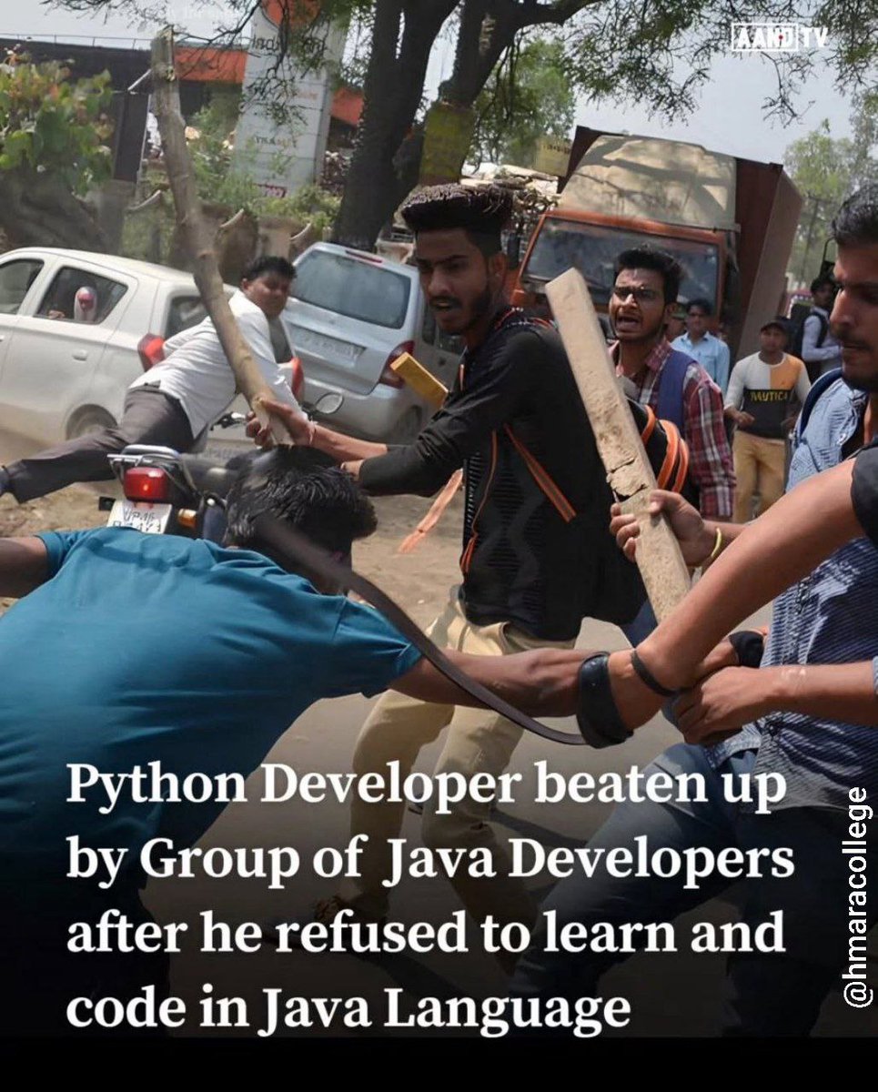 beingpratik_02's tweet image. This is getting out of hand! 😂 When the team finally snaps because you keep suggesting Python for everything. #JavaVsPython #DeveloperHumor