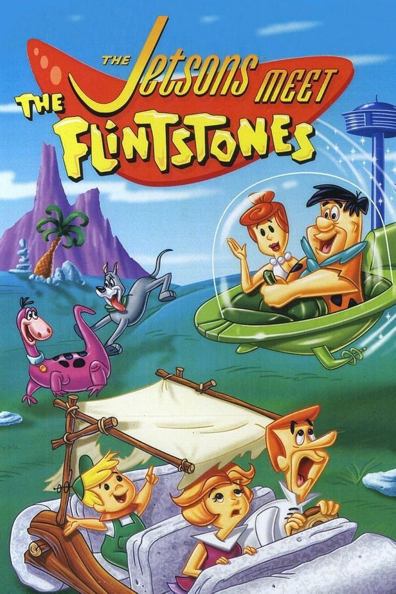 BlackRhinoRange's tweet image. I can only see this working as a one-episode thing, like if was all from Fred's nightmare.

Besides, we already had an entire movie of Flintstones in the future, or a crossover when Fred was thawed out and experiencing a modern era. #TheFlintstones #BillyandMandy #TheJetsons