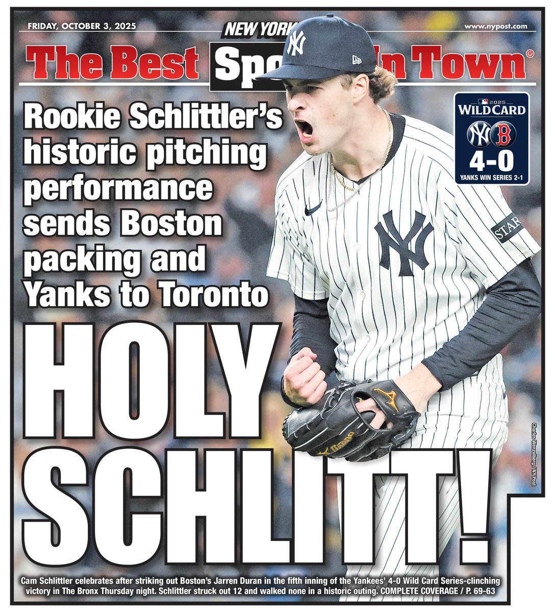 TalkinYanks's tweet image. &quot;HOLY SCHLITT!&quot;

(via @nypostsports)