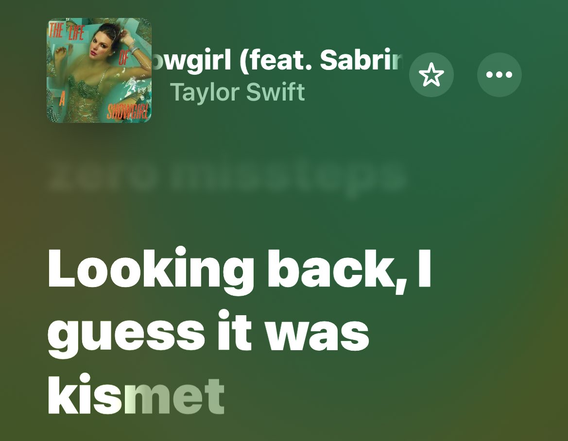taylor saying KISMET was not on my bingo card