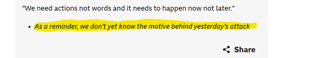 mishtal's tweet image. Ladies and gentlemen - I give you @bbcnews

I suppose now he is dead - we may never know exactly why a British Syrian named Jihad rammed into Jews at a synagogue on Yom Kippur and started stabbing them.

If you do have any ideas - please let BBC News know - they appear clueless.