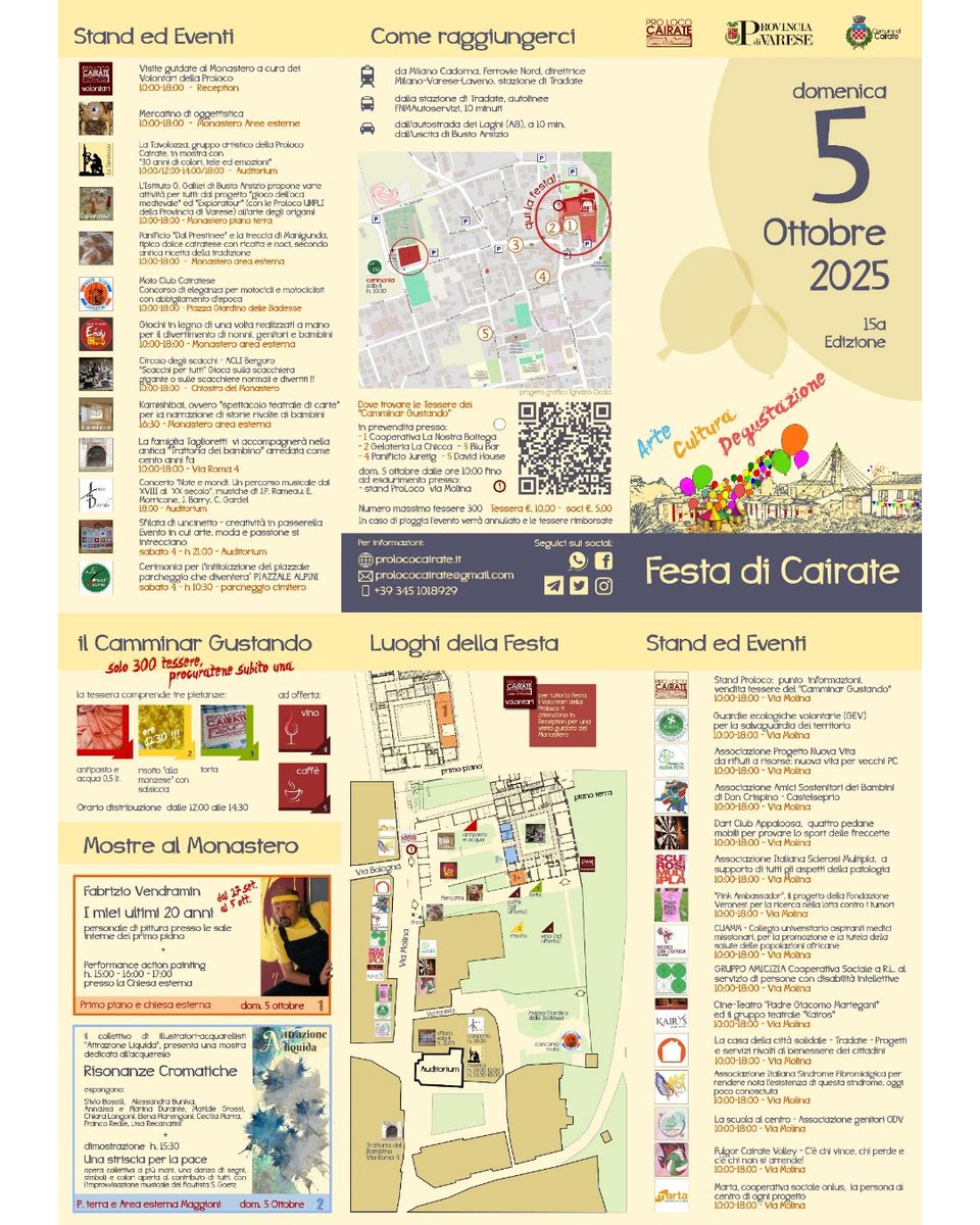 Domenica 5 ottobre 
Festa di Cairate 
Vi aspettiamo numerosi