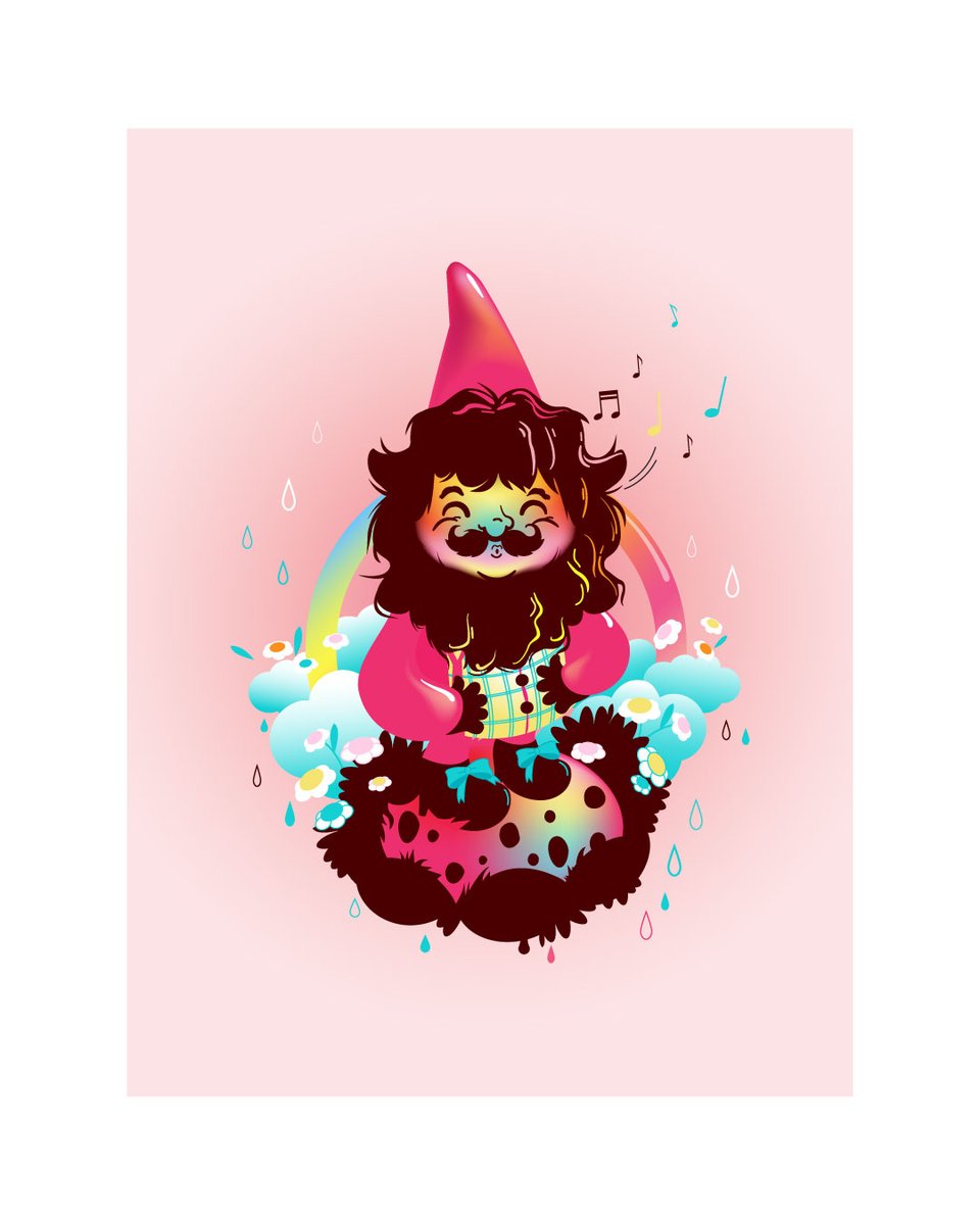 Musical and Magical gnome 🎶
Art print available at INPRNT <a href="/inprnt/">INPRNT</a> 
inprnt.com/gallery/yupyla…

Little garden gnome whistling a magical song in the rainy forest under a rainbow.

#kawaii #cute #art #inprnt #poster #walldecoration #artprint #illustration