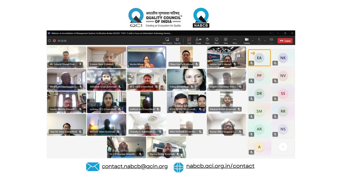 ✅ As part of our webinar series, NABCB hosted a session on Sept 30, 2025, on ISO/IEC 17021-1 accreditation for certifying bodies, with a focus on IT Service Management Systems (ITSMS).
82+ participants | Lively Q&amp;A | Deep dive into ISO/IEC 20000-6:2017
🤝 Thanks to all !!