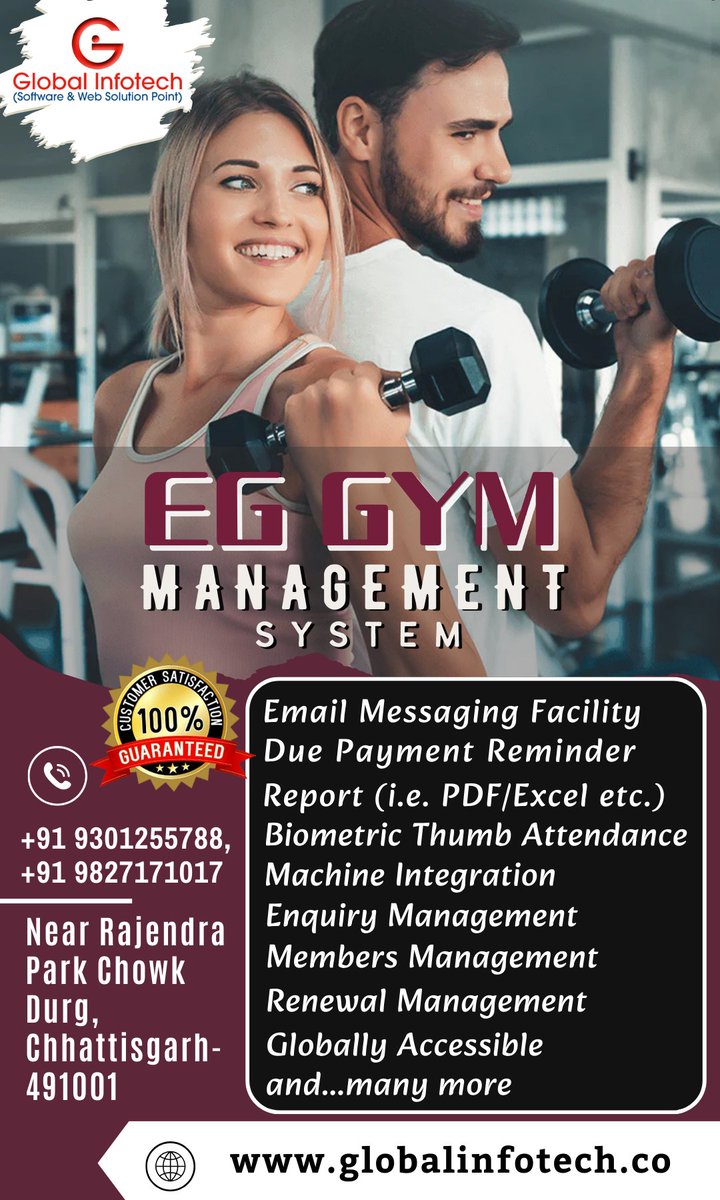 globalinfodurg's tweet photo. πͺ Smart Gym Management Now in BalrampurβRamanujganj!
β
Member & Staff Management
β
Billing, Attendance & Diet Plans
β
SMS Alerts & Reports
π Trusted by top gyms in BalrampurβRamanujganj, CG
π https://t.co/UCyTDQiqeS
π 9827171017 | 9301255788
#GymSoftware #FitnessTech https://t.co/FYdlwghr2k