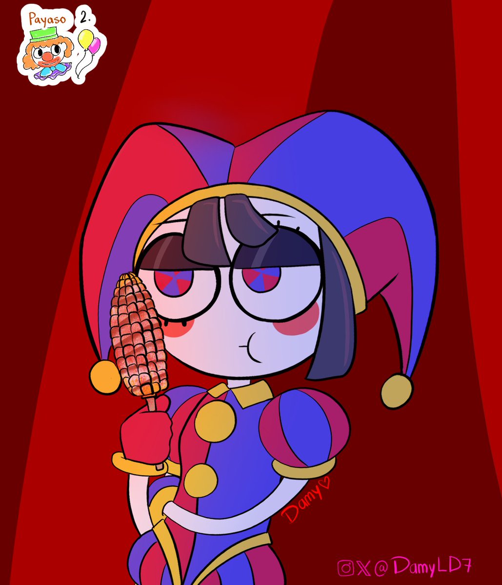 DamyLD7's tweet photo. 🎡🎠🎢Ok, es un bufón, pero bueno, tecnicismos. 🤡💙❤️
#damycktober #damycktober2025 #dibujodigital #fanart #retodedibujo #pomni #elasombrosocircodigital https://t.co/hgSPc9YdRr