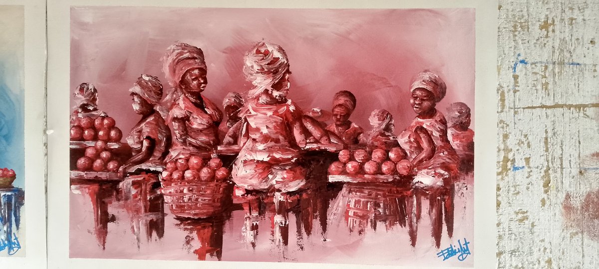 Medium: Acrylic on canvas 
Size: 30"/45"
Title: we all fit inn