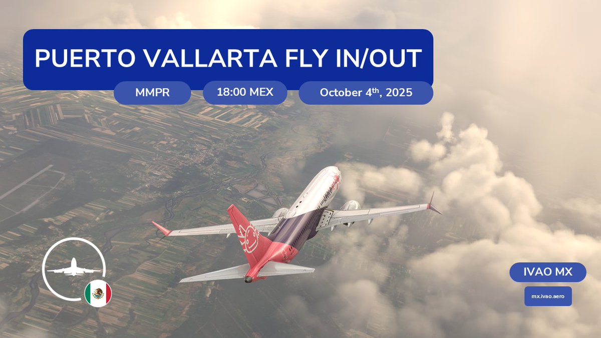 Para empezar este mes con buena actitud se ha elegido un aeropuerto relativamente popular en la costa del Pacifico mexicano.

Puerto Vallarta nos espera el día sábado para lo que sera el primer evento de este mes, esperamos contar con servicio ATC en la principal zona de ACC MMEX