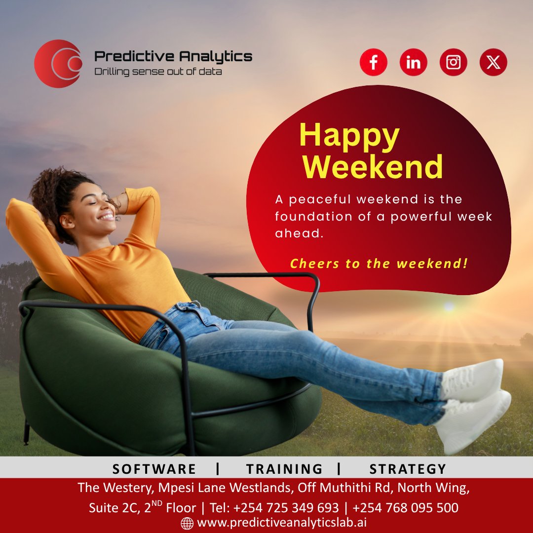 PredictiveLabKe's tweet image. ✨ A peaceful weekend sets the tone for a productive week ahead.
Take time to recharge, reset, and enjoy the little moments. 🌿
#HappyWeekend
