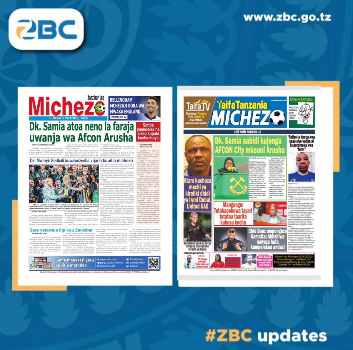 zbc_zanzibar's tweet photo. Kurasa za juu za Magazeti ya leo Oktoba 03, 2025
#Zbcupdates https://t.co/1TLU0aPn3B