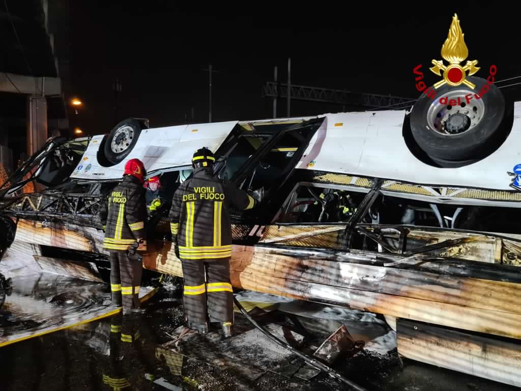 #3ottobre 2023: a #Mestre (VE) il tragico incidente del pullman precipitato da un viadotto.
70 #vigilidelfuoco impegnati nell’intervento per le delicate operazioni di soccorso e di estinzione delle fiamme.
Oggi ricordiamo le 21 vittime.

#pernondimenticare