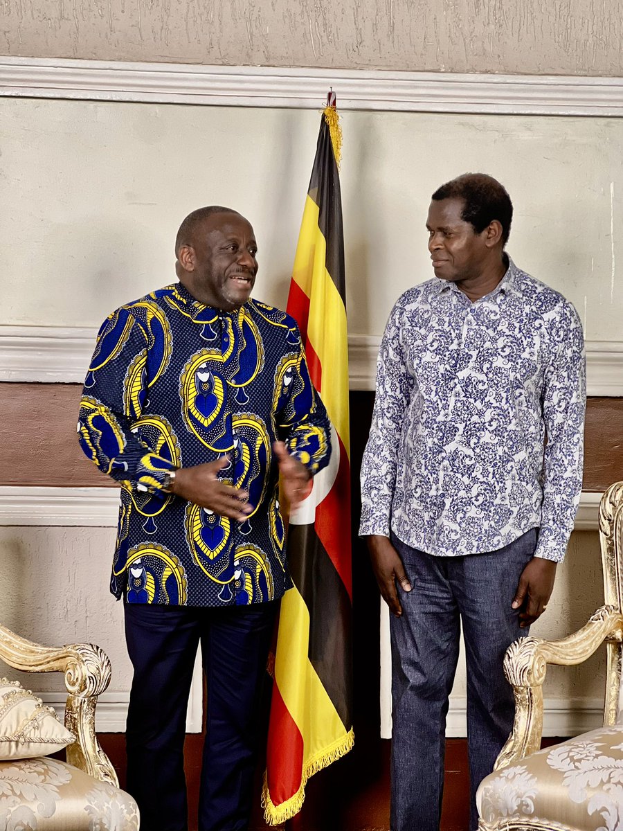 Channel44LIVE's tweet photo. Hon. @UCC_ED Nyombi Thembo meets Pastor @RobertKayanja after the Arise and Shine show on Channel 44 TV at Miracle Centre Cathedral

 #HonNyombiThembo #PastorRobertKayanja https://t.co/fp9HEb2Mag