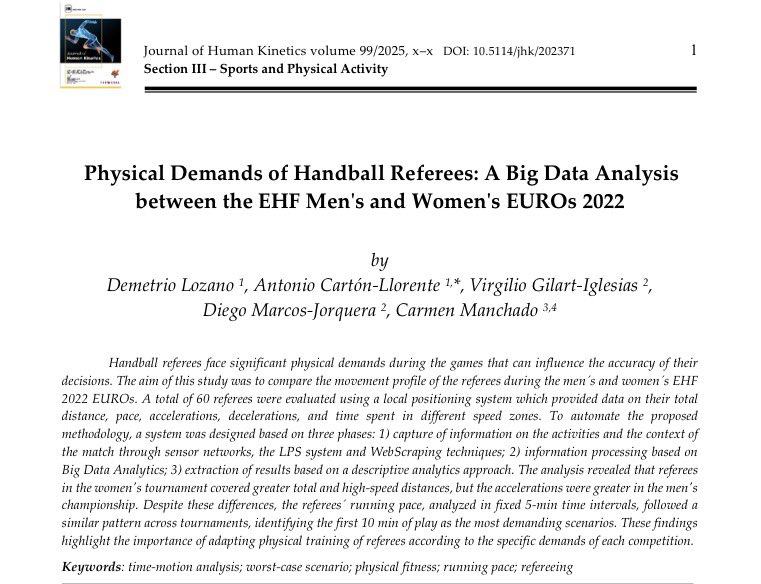 Se puede conocer el ritmo de un partido de balonmano siguiendo los movimientos de sus árbitros? LA RESPUESTA AQUÍ:👇